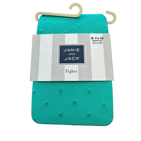 New Janie and Jack Kids Green Tights Size 6-12 Months - Picture 1 of 2